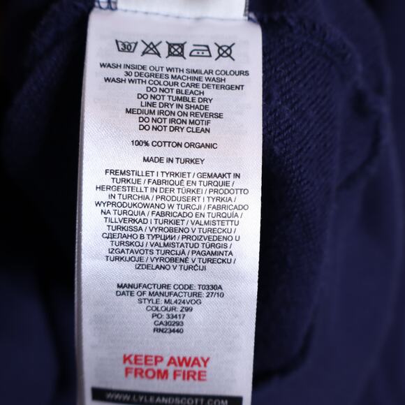 LYLE & SCOTT Crew Neck Sweatshirt Navy Blue Long Sleeve Crewneck Casual Men's Lb - Picture 14 of 14